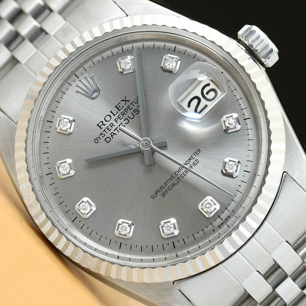 Sale! Rolex 36mm Gray Diamond Men's Watch